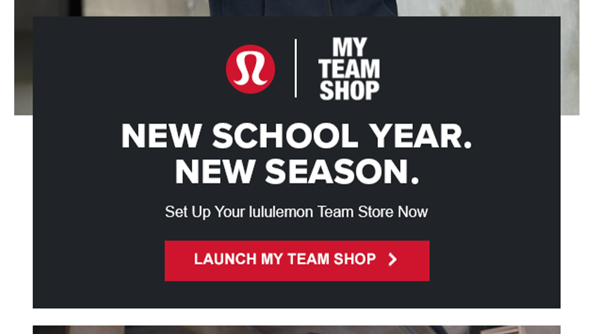 lululemon My Team Shop Email Campaign